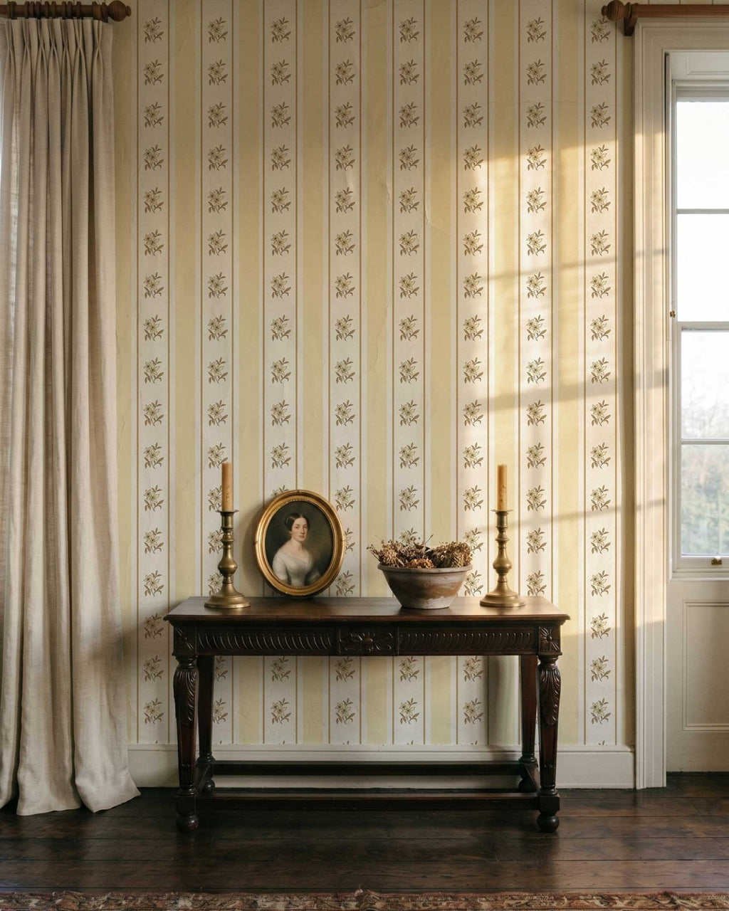 Glasshouse Stripe in Honey Cream - Riverpine