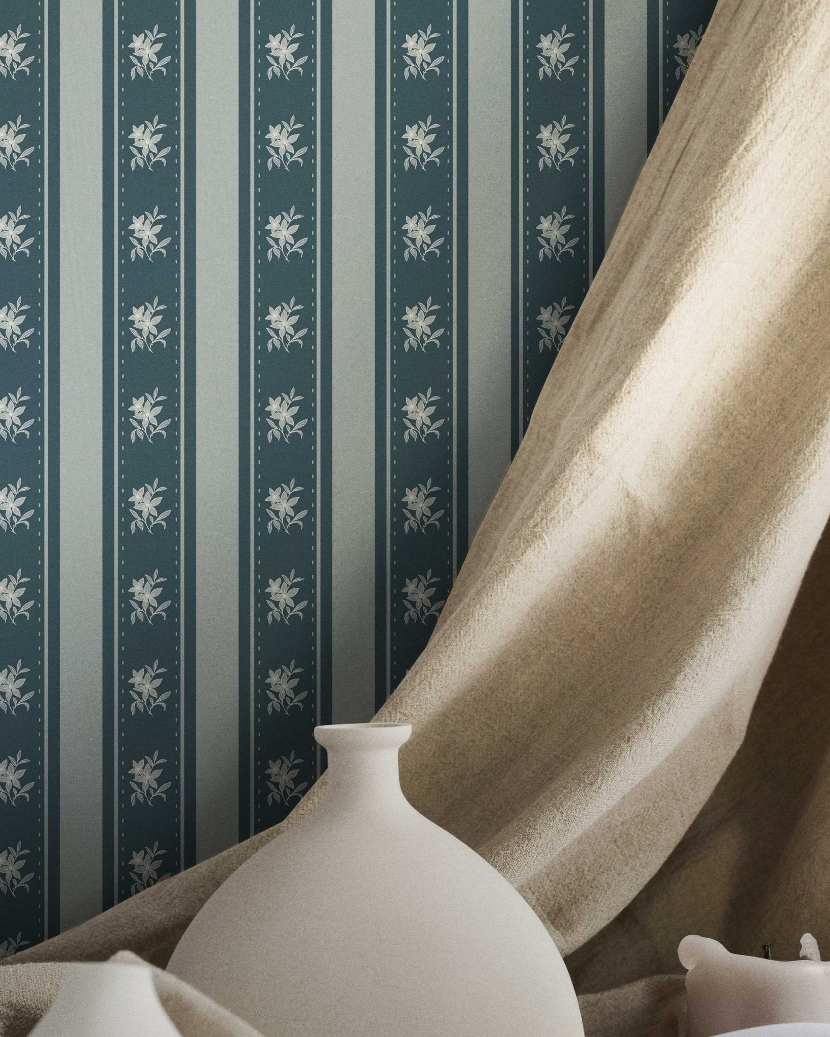 Glasshouse Stripe in Nocturne Blue - Riverpine