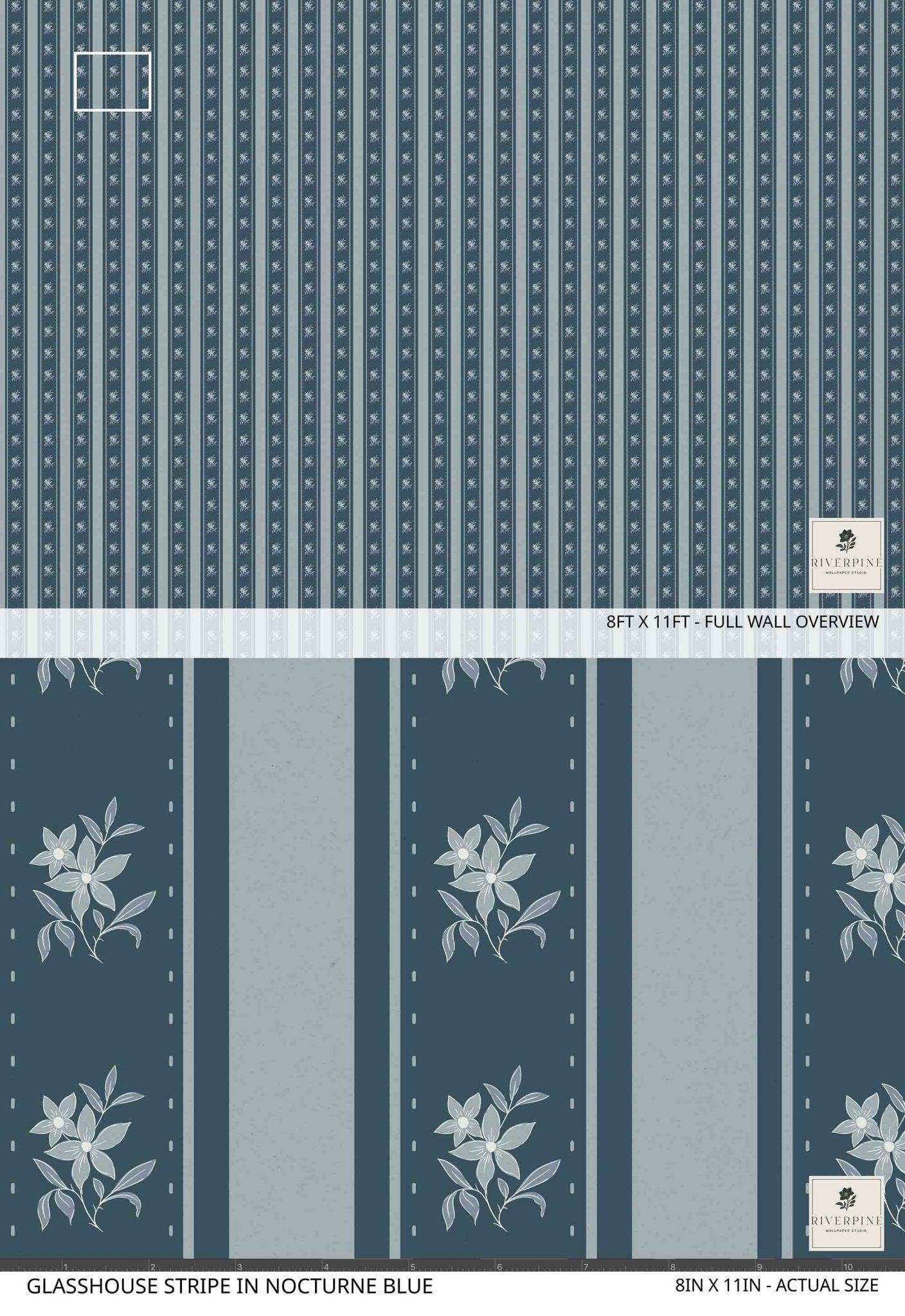 Glasshouse Stripe in Nocturne Blue - Riverpine