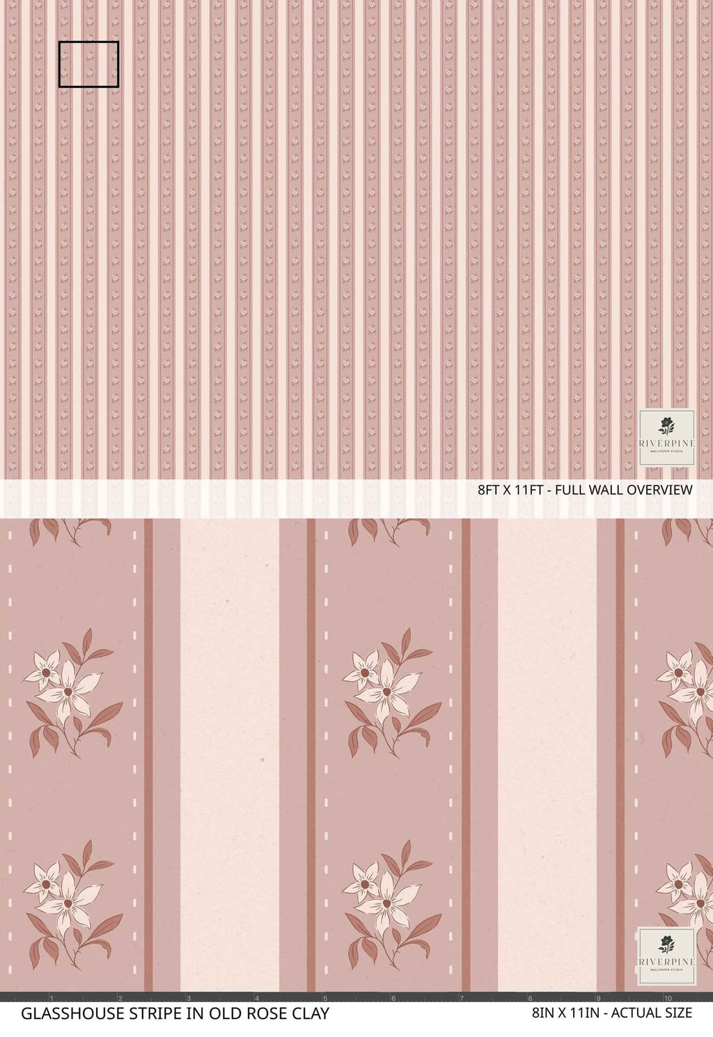 Glasshouse Stripe in Old Rose Clay - Riverpine