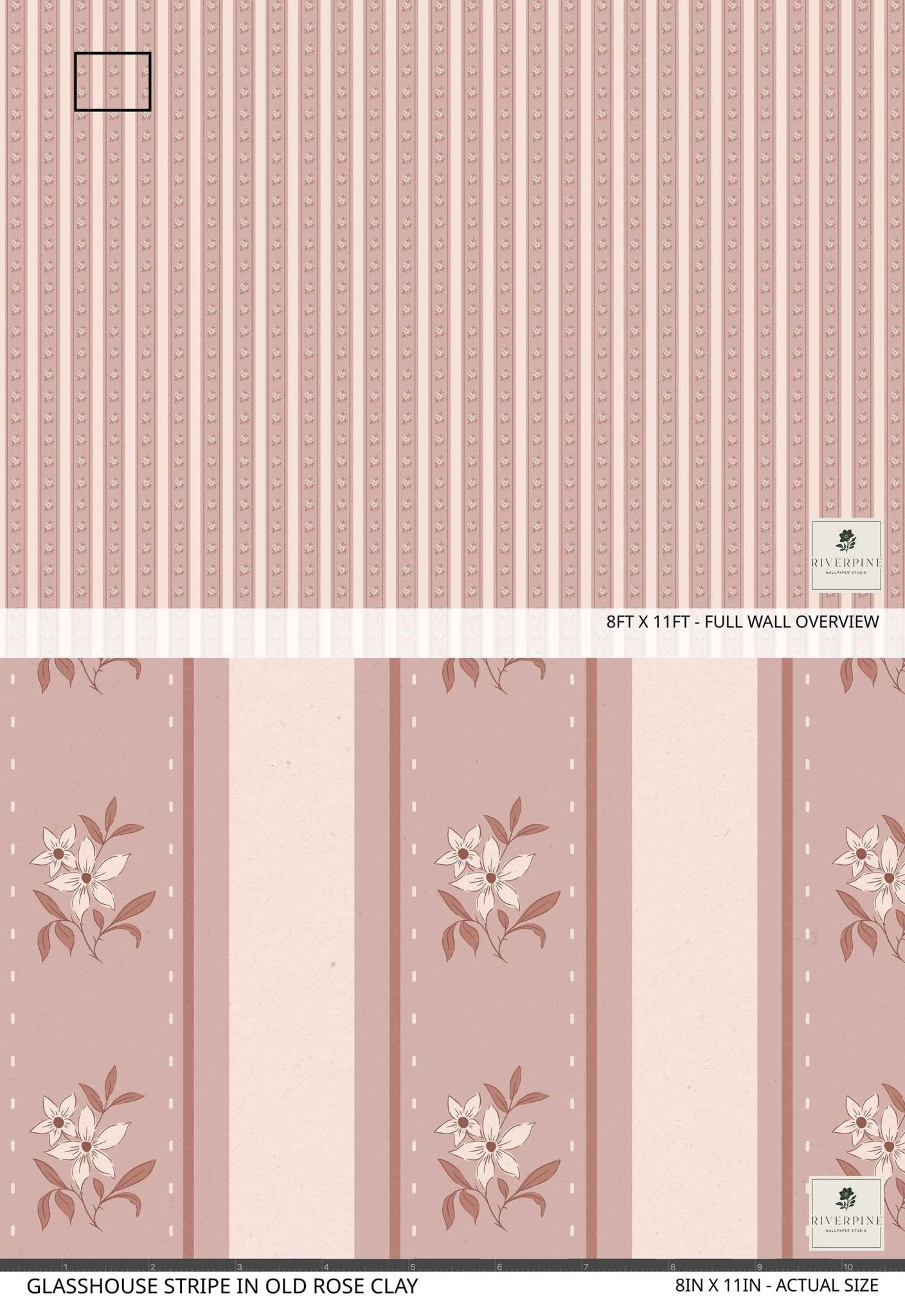 Glasshouse Stripe in Old Rose Clay - Riverpine