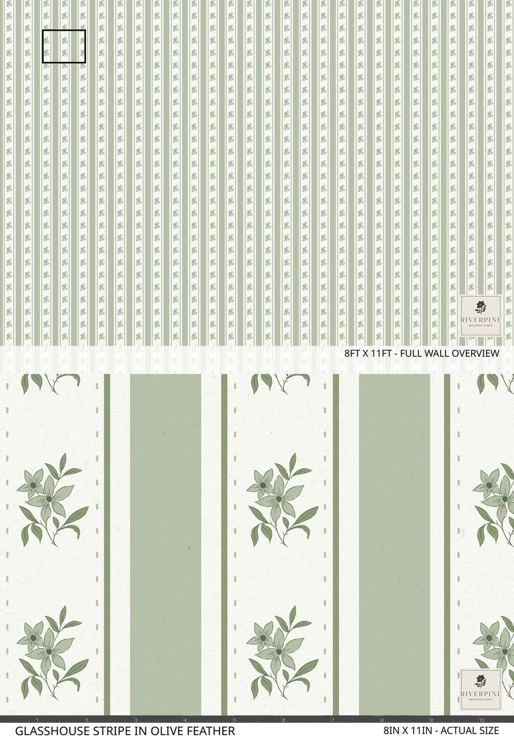Glasshouse Stripe in Olive Feather - Riverpine