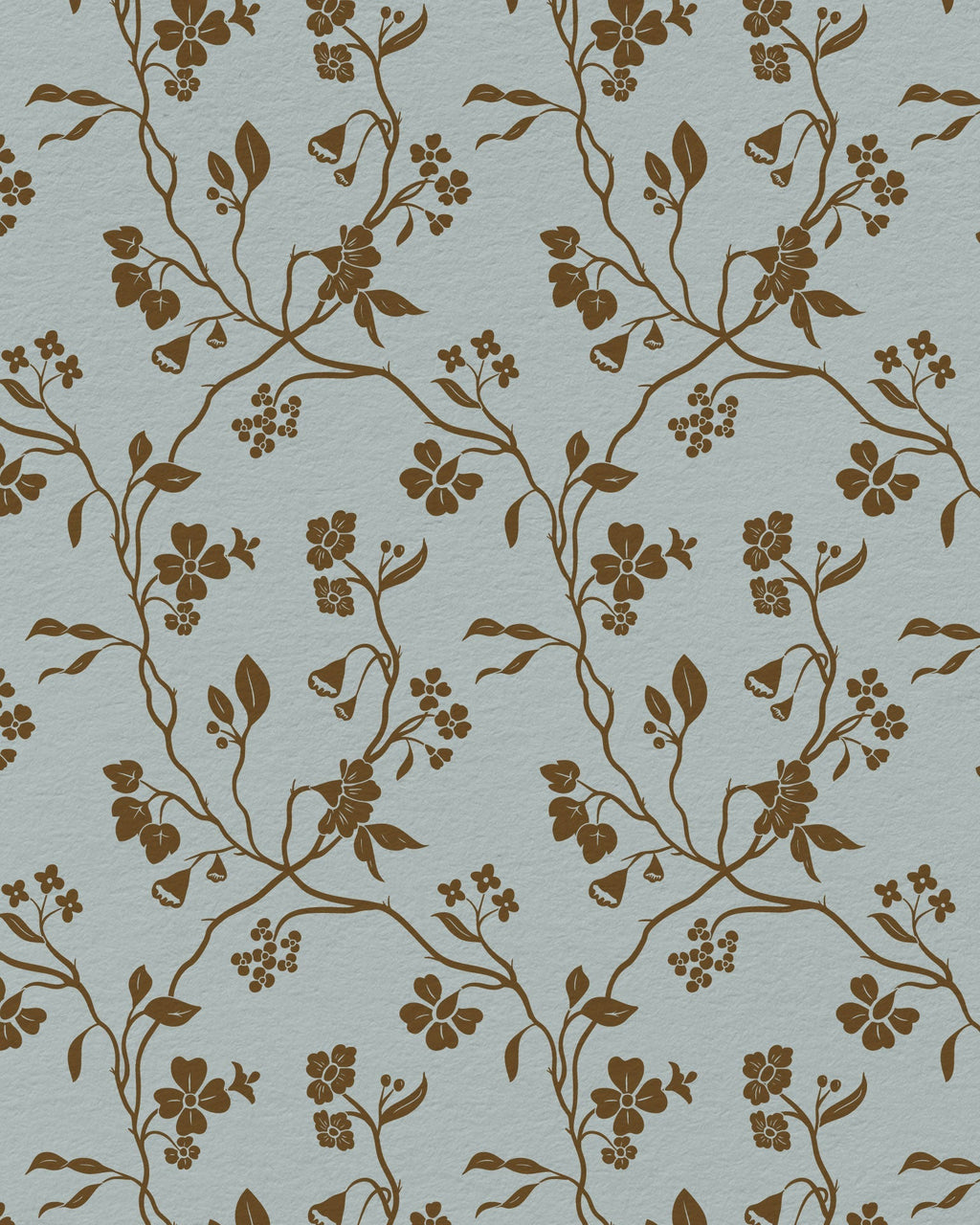 Lunaria Vine Wallpaper in Blue Thistle - Riverpine