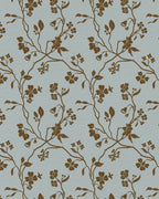 Lunaria Vine Wallpaper in Blue Thistle - Riverpine