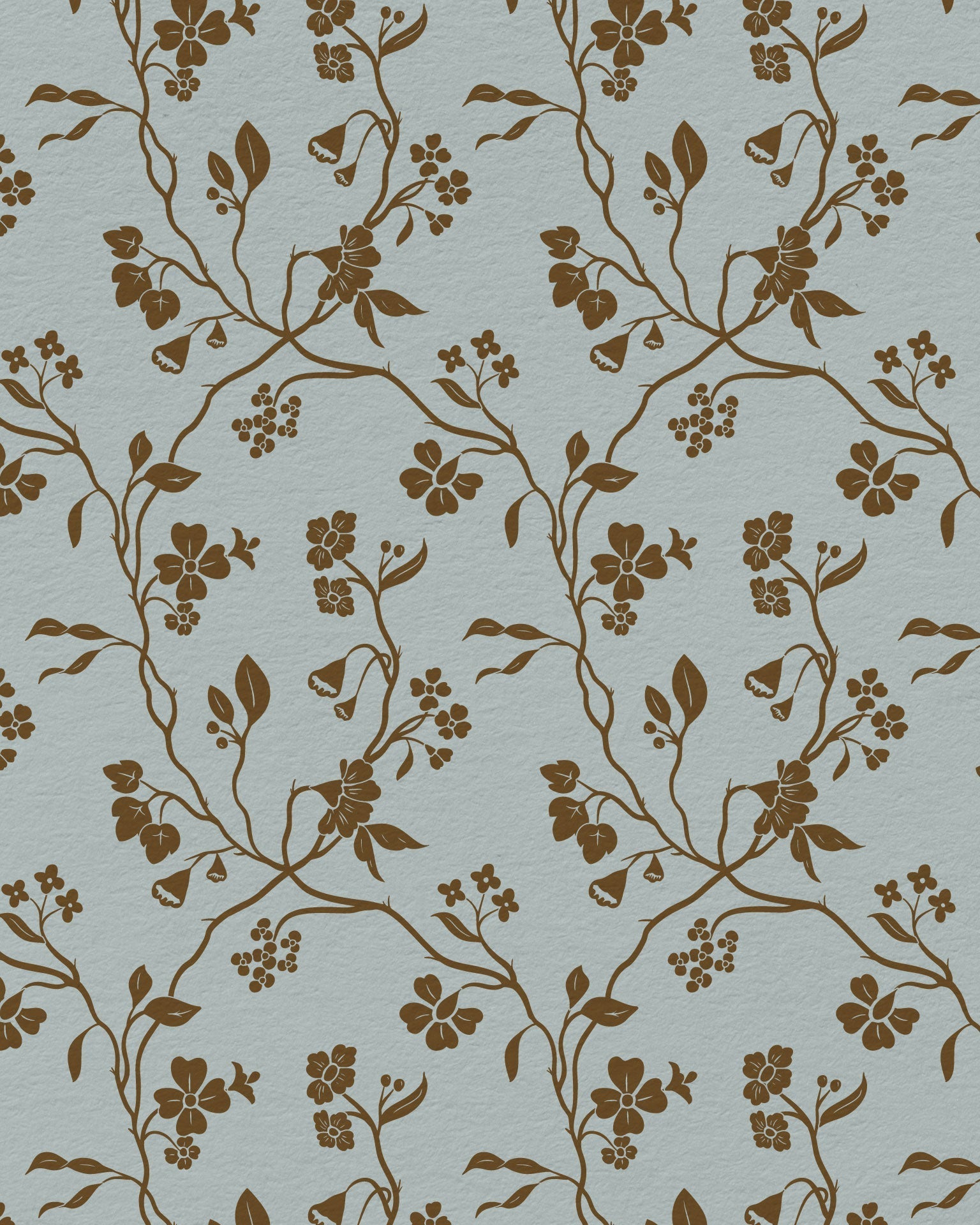 Lunaria Vine Wallpaper in Blue Thistle - Riverpine