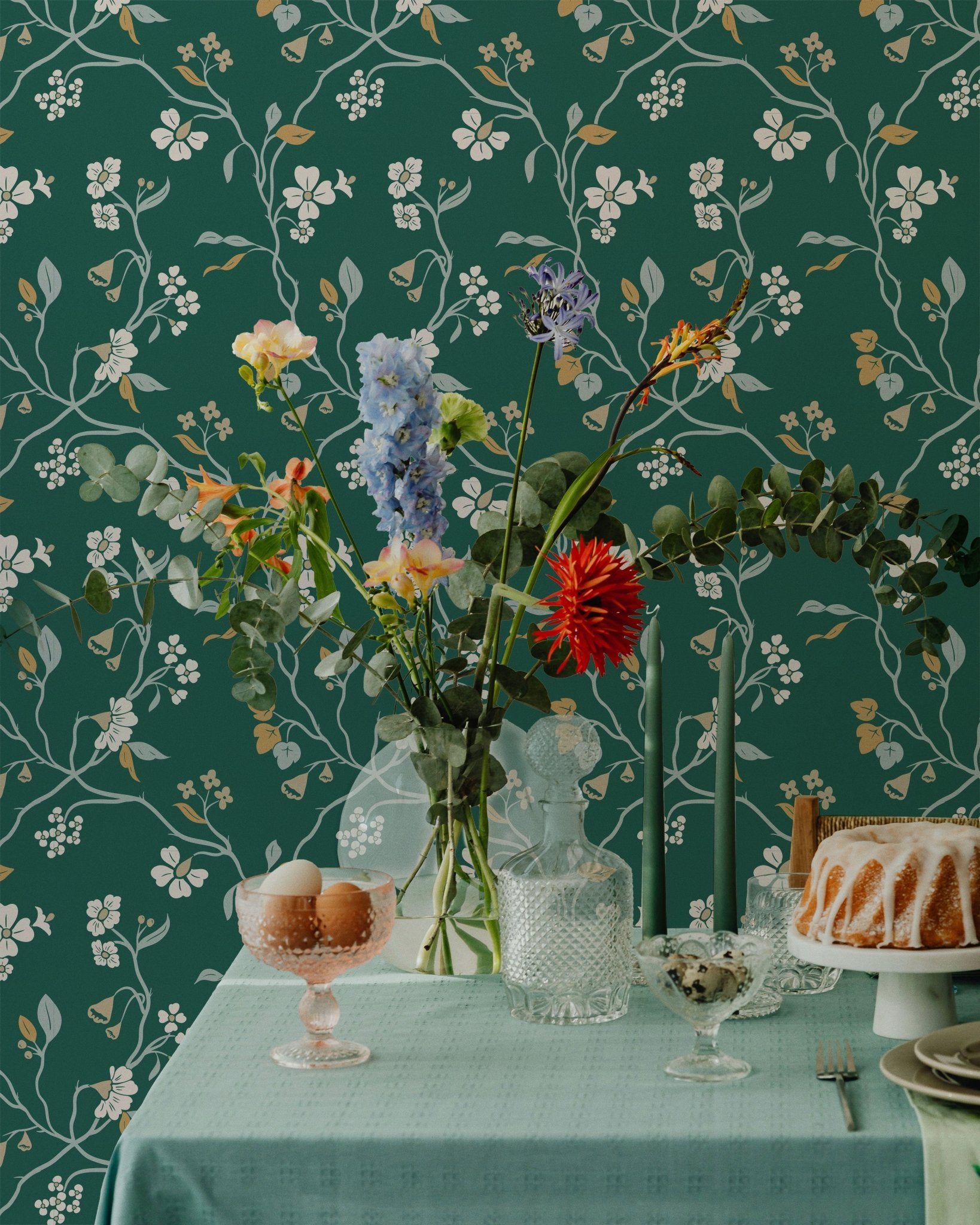 Lunaria Vine Wallpaper in Forest Glen - Riverpine