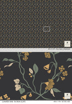 Lunaria Vine Wallpaper in Iron Slate - Riverpine