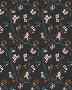 Lunaria Vine Wallpaper in Moody Charcoal - Riverpine