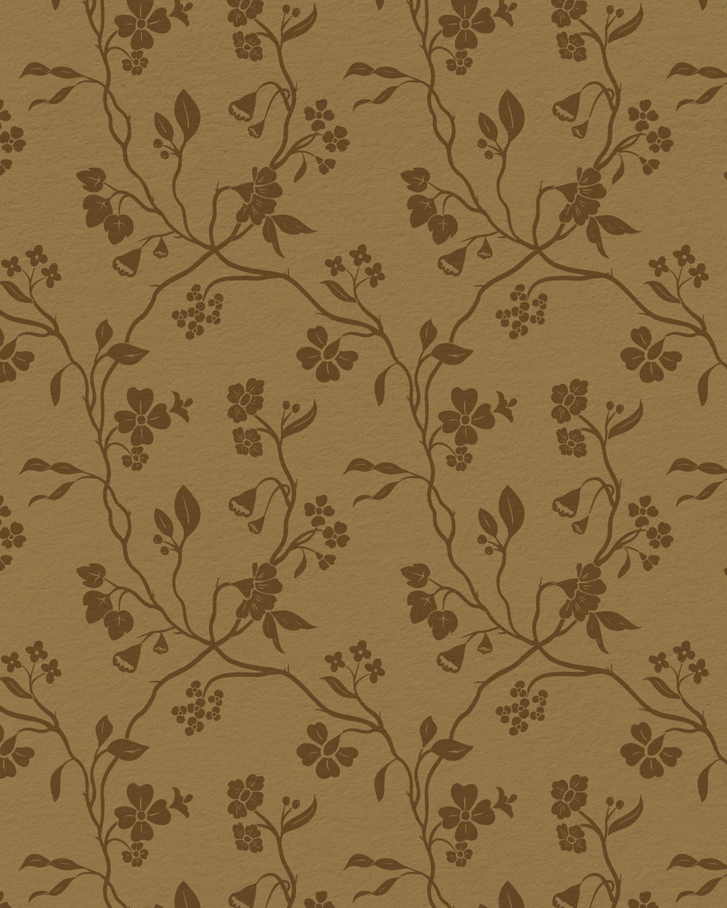 Lunaria Vine Wallpaper in Ochre Bloom - Riverpine