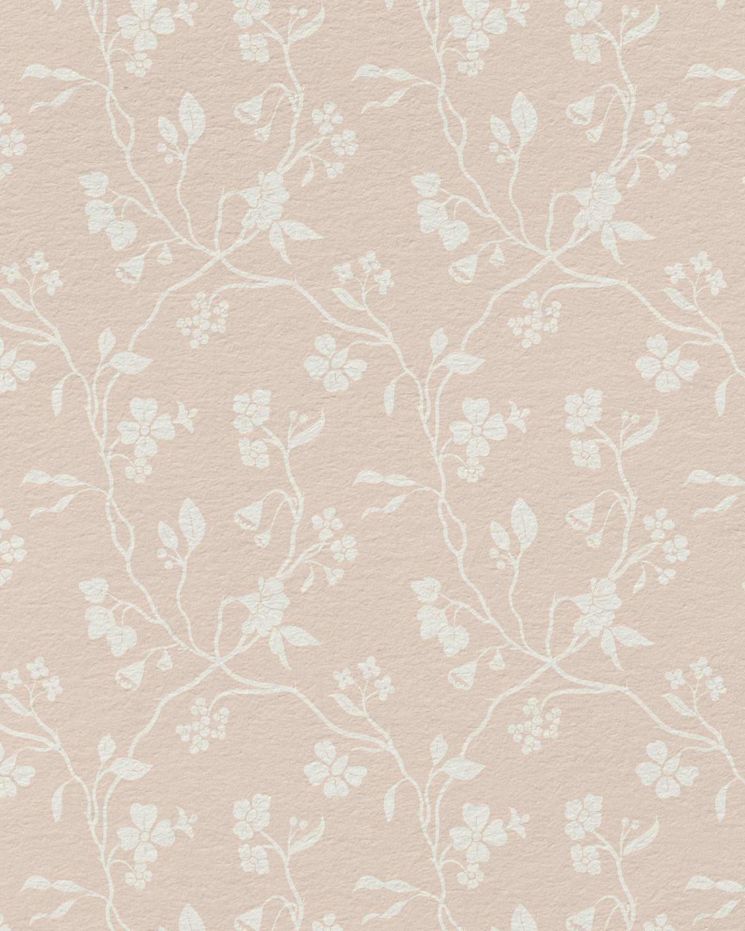 Lunaria Vine Wallpaper in Rose Bisque - Riverpine