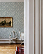 Lunaria Vine Wallpaper in Silver Mist - Riverpine