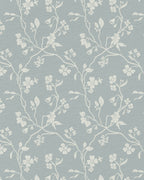 Lunaria Vine Wallpaper in Silver Mist - Riverpine