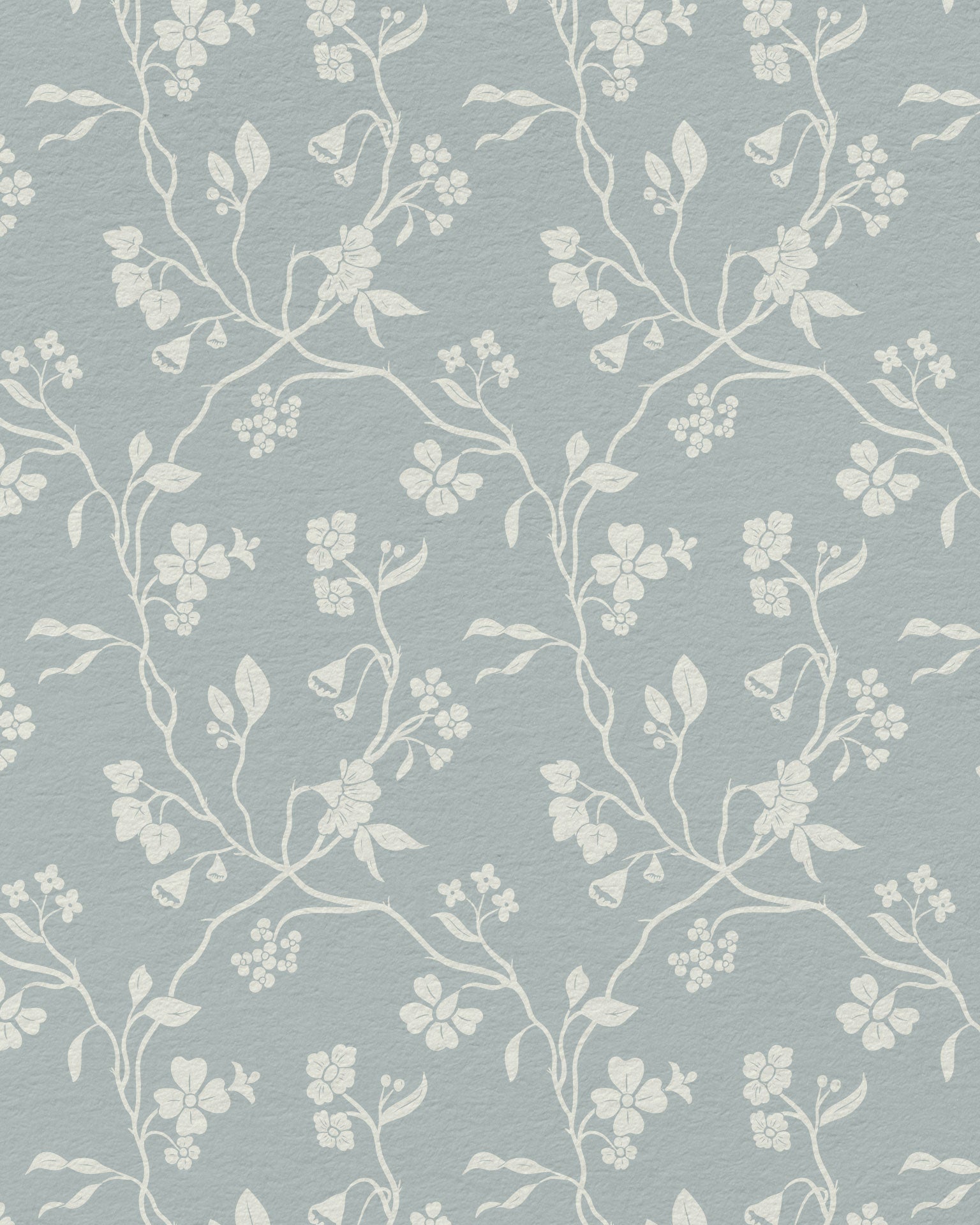 Lunaria Vine Wallpaper in Silver Mist - Riverpine