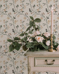 Lunaria Vine Wallpaper in Soft Alabaster - Riverpine