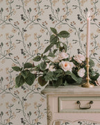 Lunaria Vine Wallpaper in Soft Alabaster - Riverpine