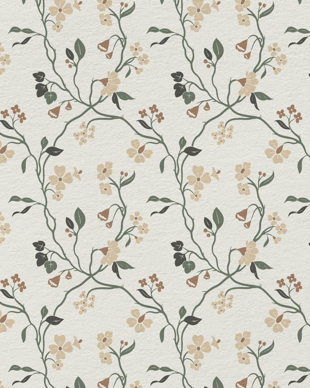 Lunaria Vine Wallpaper in Soft Alabaster - Riverpine