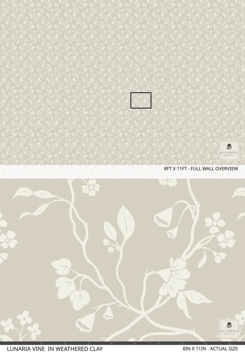 Lunaria Vine Wallpaper in Weathered Clay - Riverpine