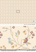 Lunaria Vine Wallpaper in Wildflower Cream - Riverpine