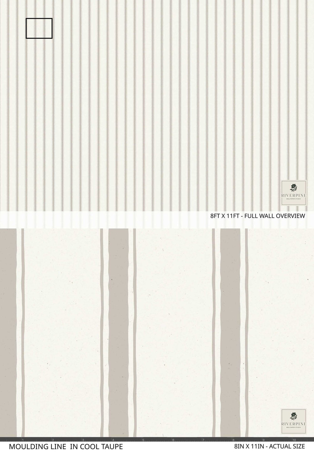 Moulding Line Wallpaper in Cool Taupe - Riverpine