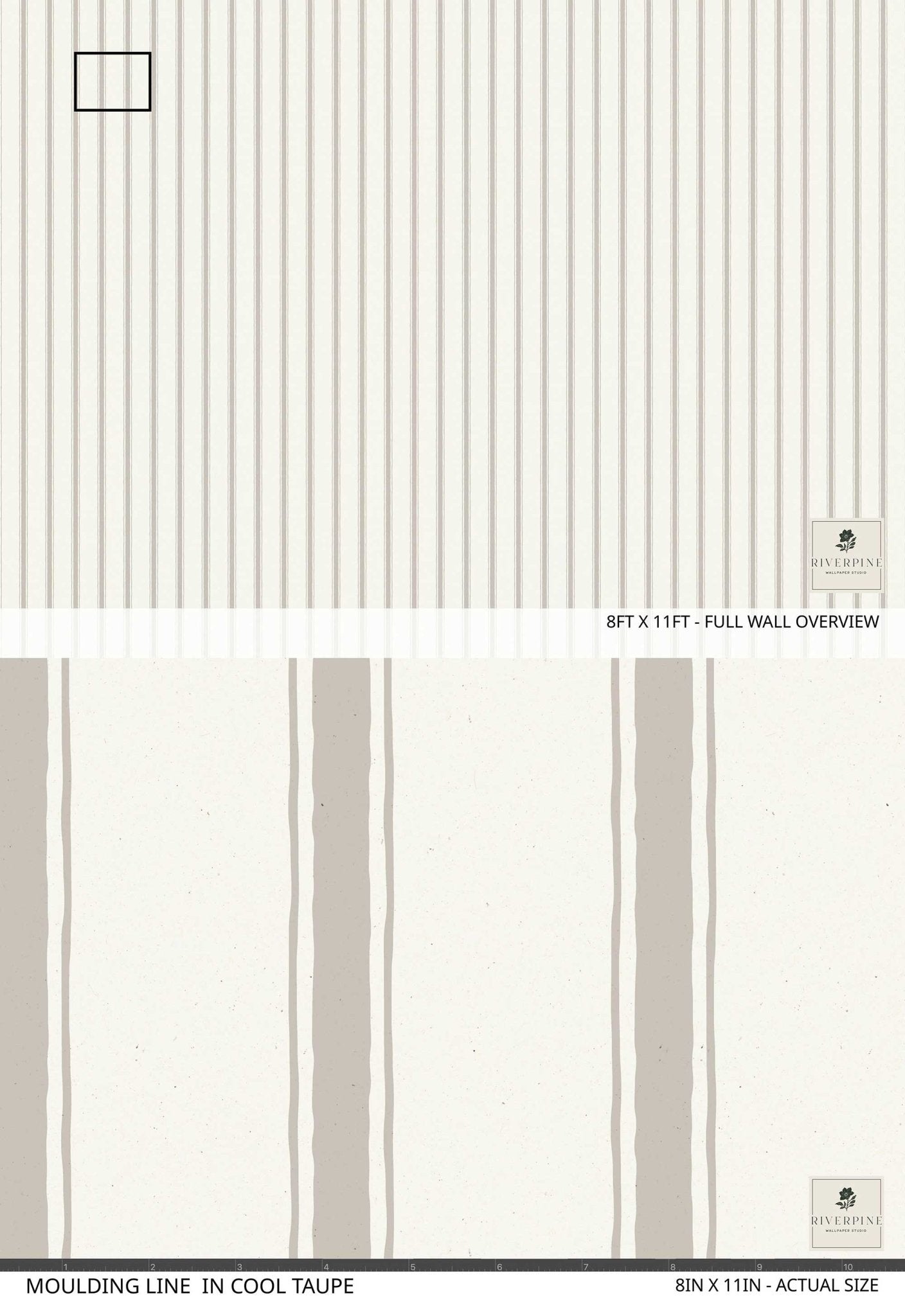 Moulding Line Wallpaper in Cool Taupe - Riverpine