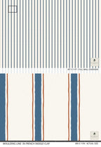 Moulding Line Wallpaper in French Indigo Clay - Riverpine