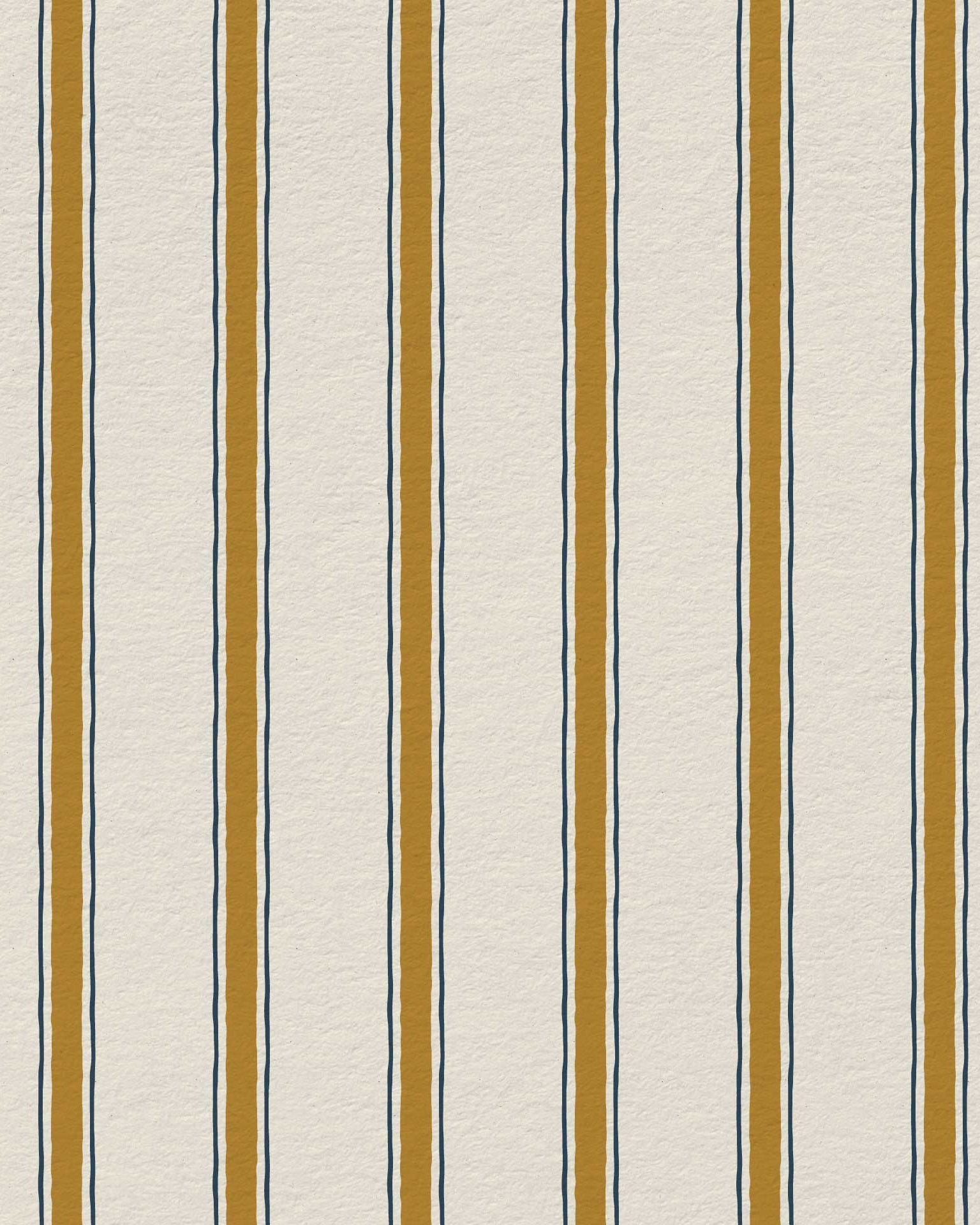 Moulding Line Wallpaper in Ochre Gold - Riverpine
