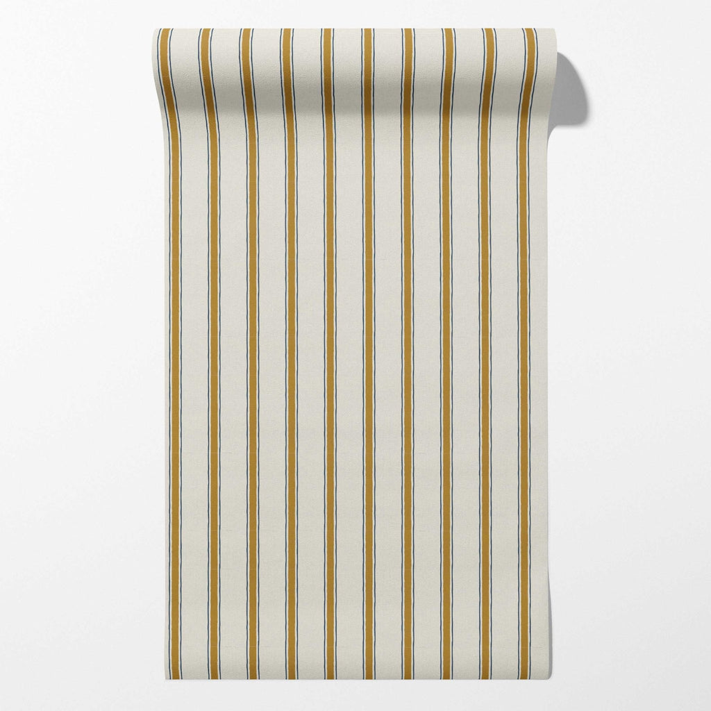 Moulding Line Wallpaper in Ochre Gold - Riverpine