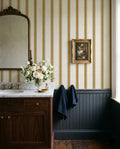 Moulding Line Wallpaper in Ochre Gold - Riverpine