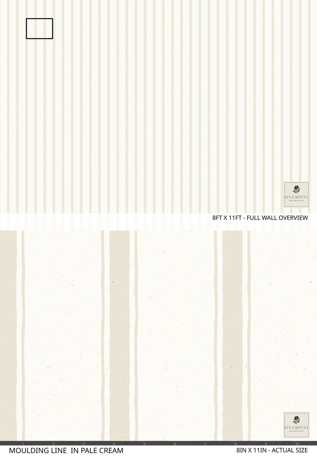 Moulding Line Wallpaper in Pale Cream - Riverpine