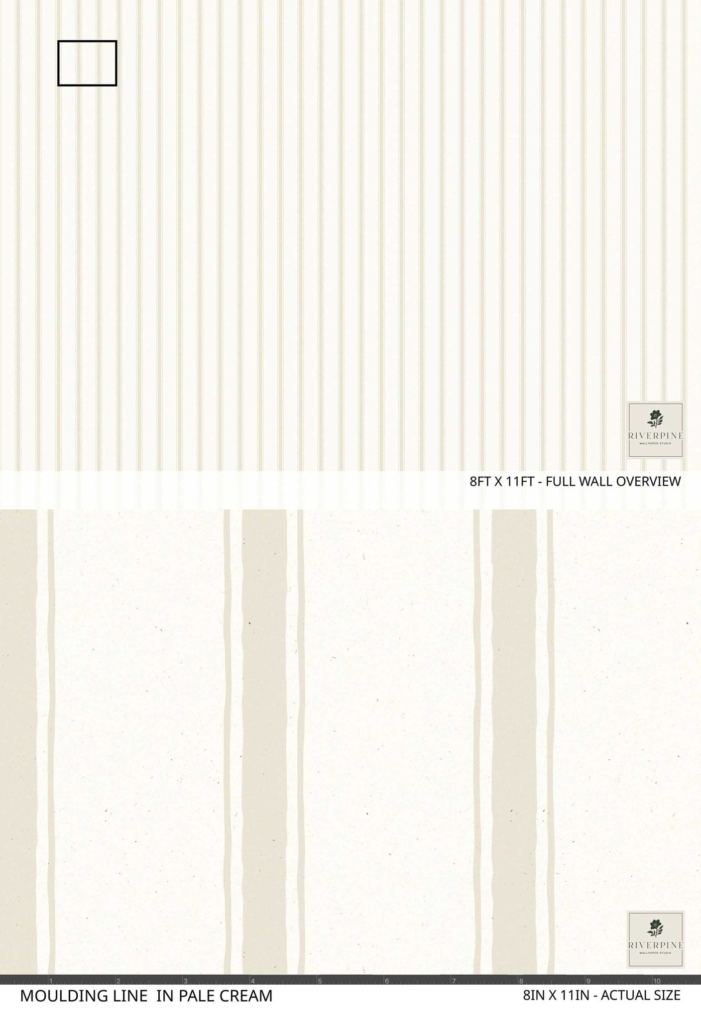 Moulding Line Wallpaper in Pale Cream - Riverpine