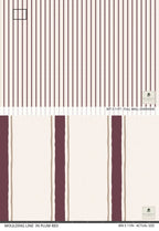 Moulding Line Wallpaper in Plum Red - Riverpine