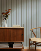 Moulding Line Wallpaper in Stone Blue - Riverpine