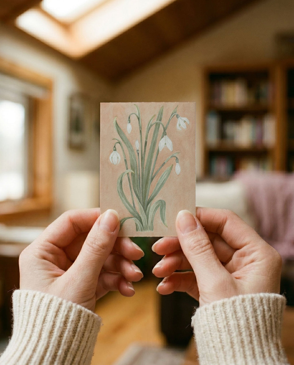 Snowdrop Art Postcard - Riverpine