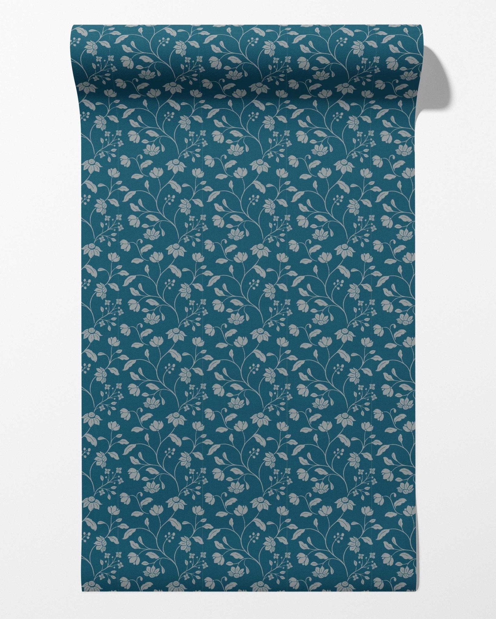Wild Geranium Wallpaper in Bay Blue - Riverpine