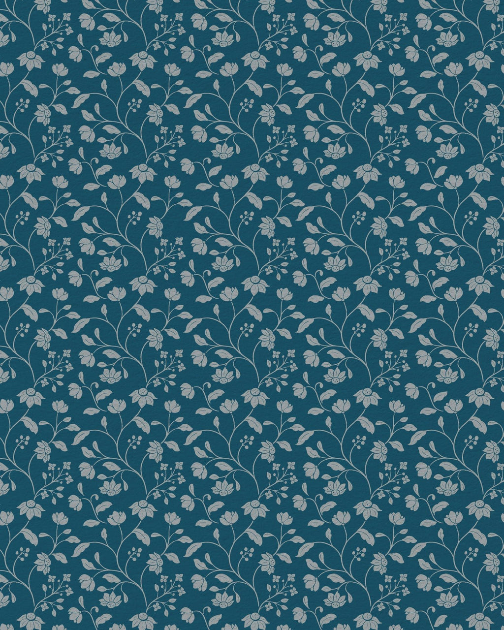 Wild Geranium Wallpaper in Bay Blue - Riverpine