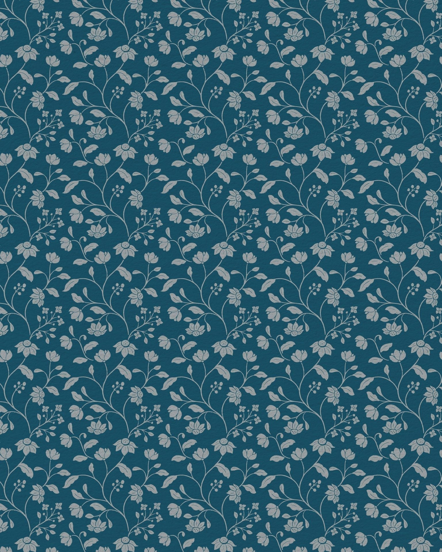 Wild Geranium Wallpaper in Bay Blue - Riverpine