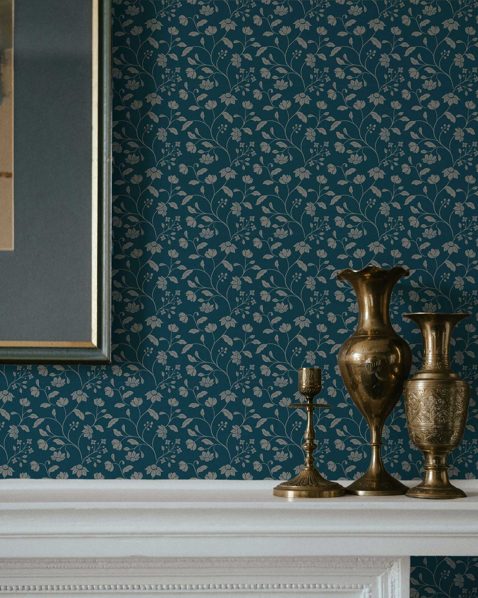 Wild Geranium Wallpaper in Bay Blue - Riverpine