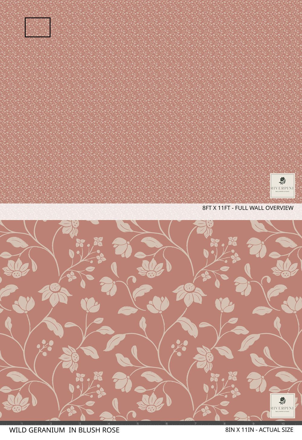 Wild Geranium Wallpaper in Blush Rose - Riverpine