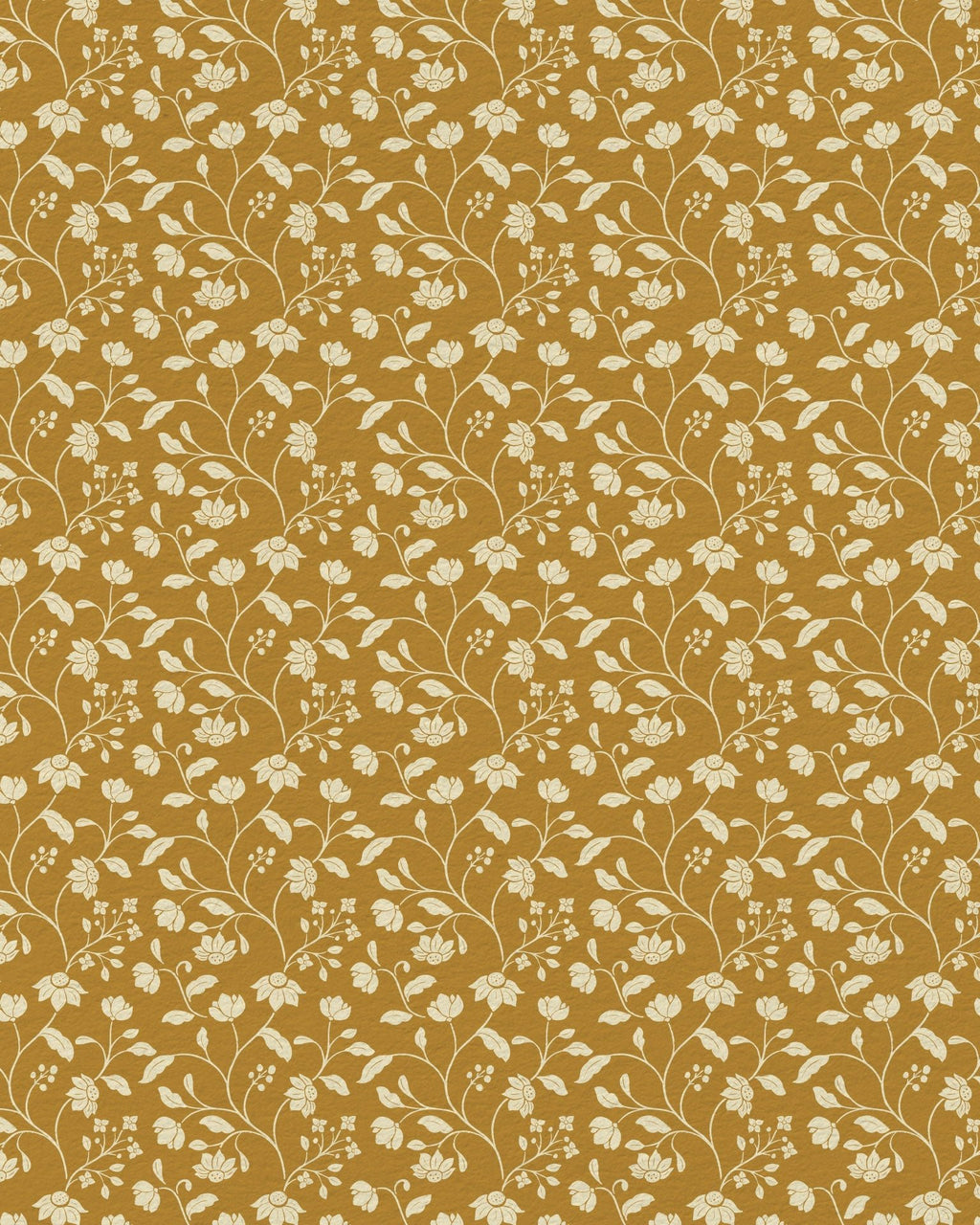 Wild Geranium Wallpaper in Mustard Fern - Riverpine