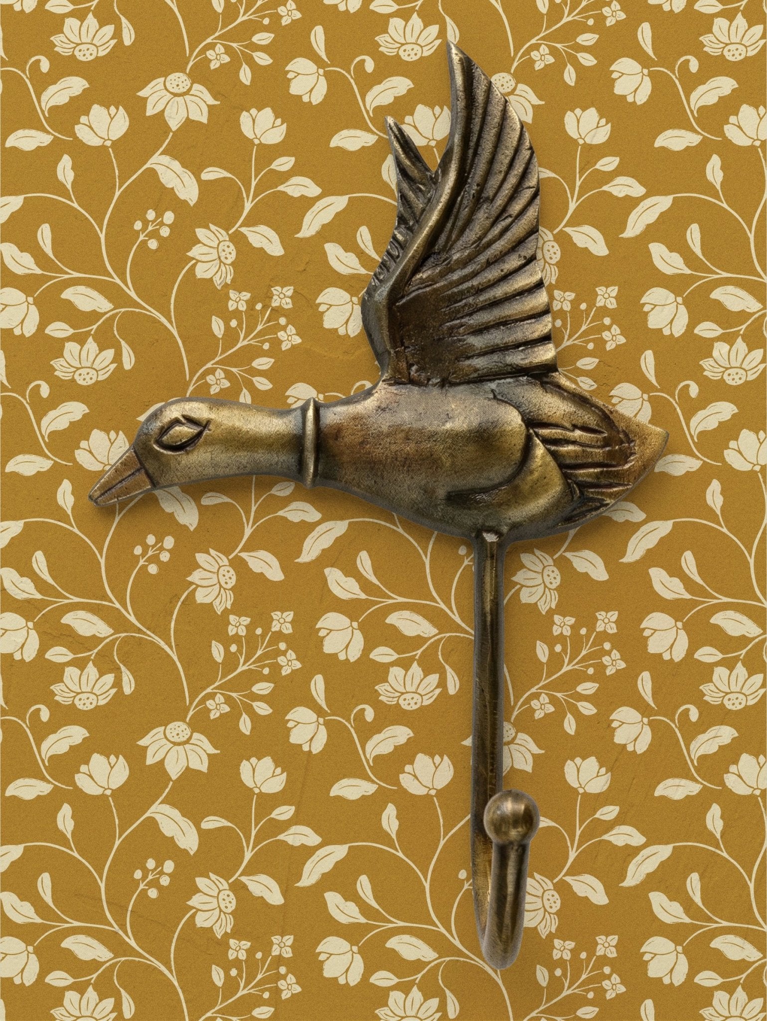 Wild Geranium Wallpaper in Mustard Fern - Riverpine