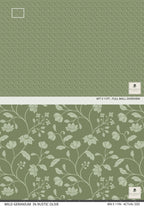 Wild Geranium Wallpaper in Rustic Olive - Riverpine