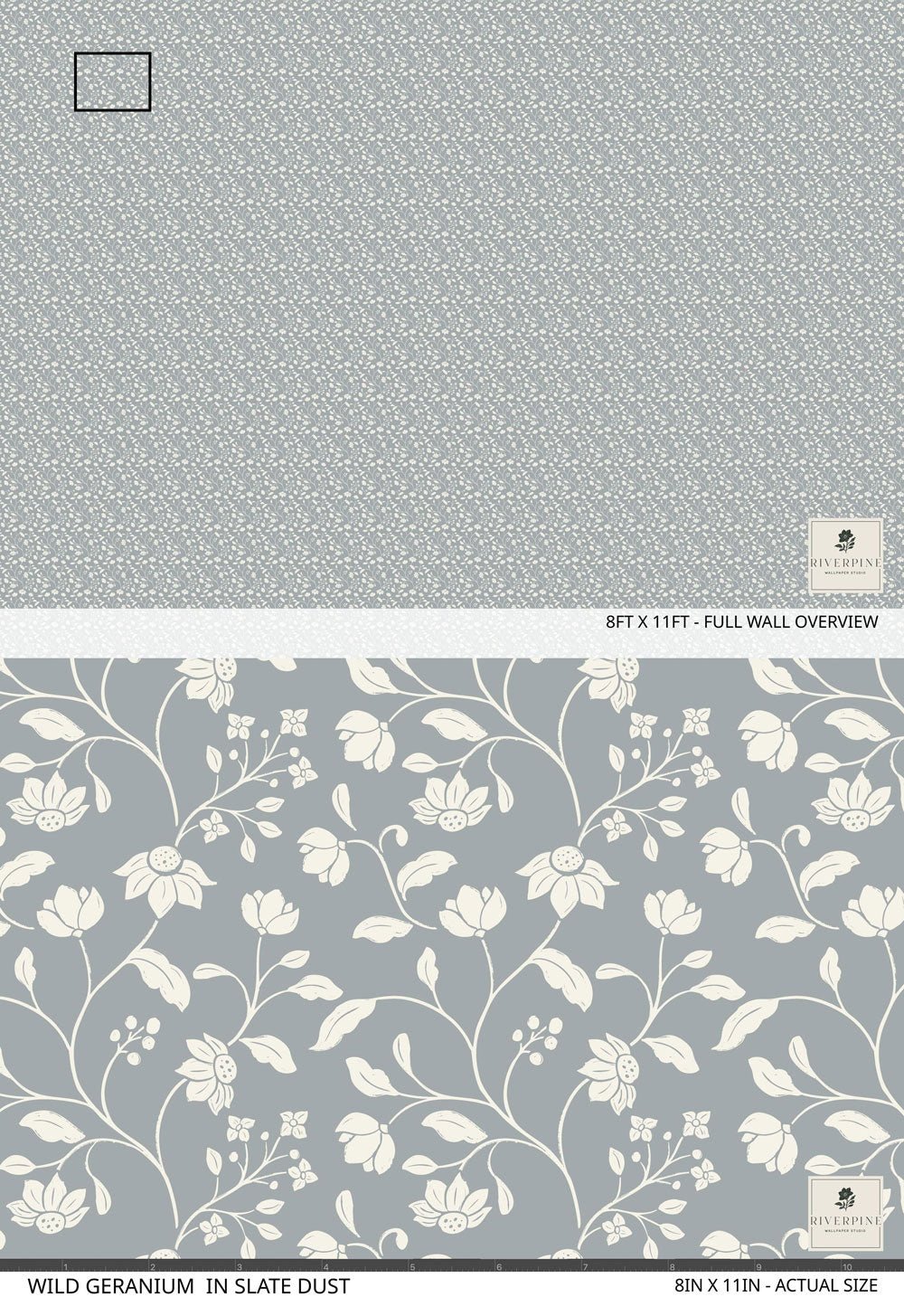 Wild Geranium Wallpaper in Slate Dust - Riverpine