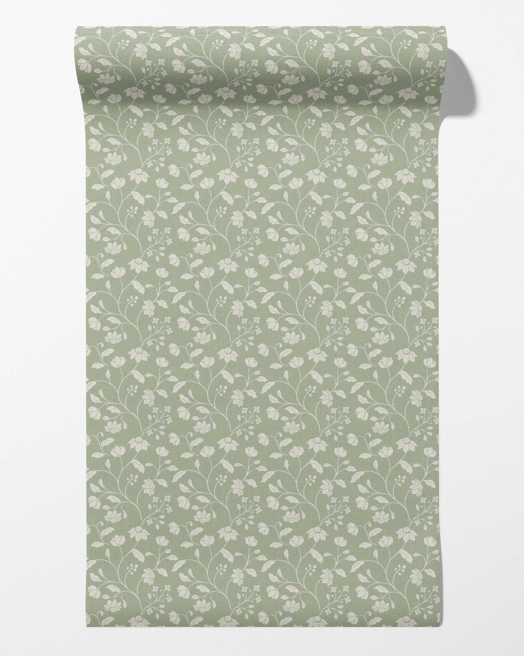 Wild Geranium Wallpaper in Soft Sage - Riverpine