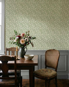 Wild Geranium Wallpaper in Soft Sage - Riverpine