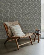 Wild Geranium Wallpaper in Slate Dust